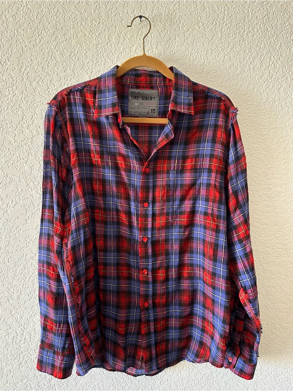 Red & Blue Plaid Button-Up Shirt